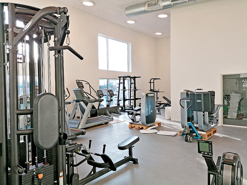  Fitnessafdelingen er den første afdeling med aktivitet.